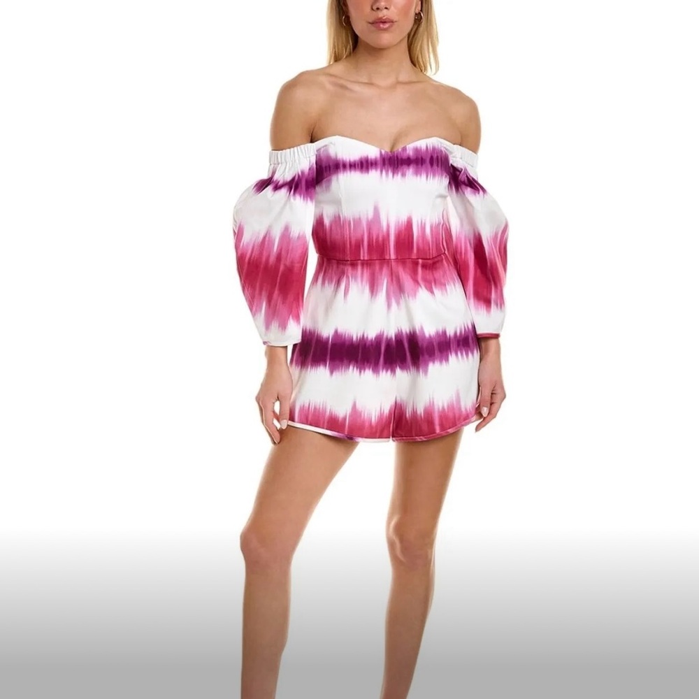 AMUR Elegant White and Pink Romper